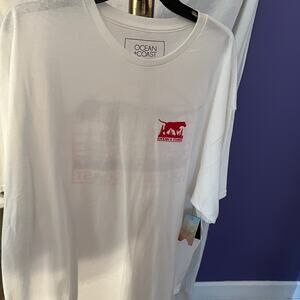 Ocean And Coast Hunting Dog Red white blue Short Sleeve Shirt Size 2XL